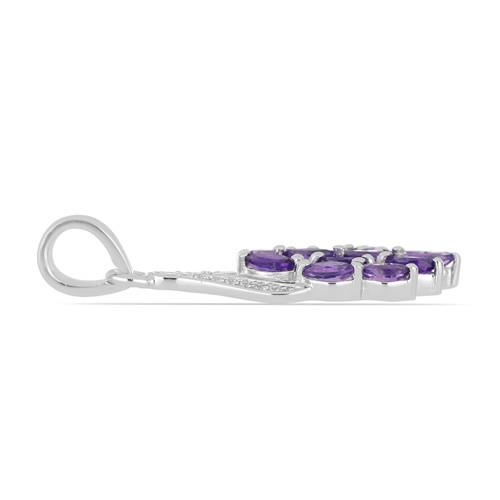 BUY REAL AFRICAN AMETHYST GEMSTONE PENDANT IN STERLING SILVER